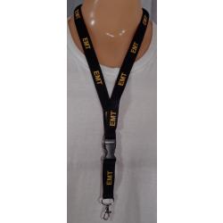 EVENT STAFF Lanyard Neck ID/Card Key Holder GOLD lettering on BLACK